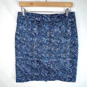 DKNY Blue Patterned Pencil Skirt 12
